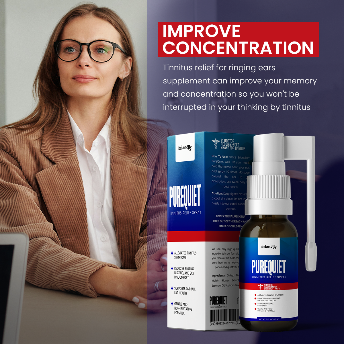Brianelle™ PureQuiet Tinnitus Relief Spray