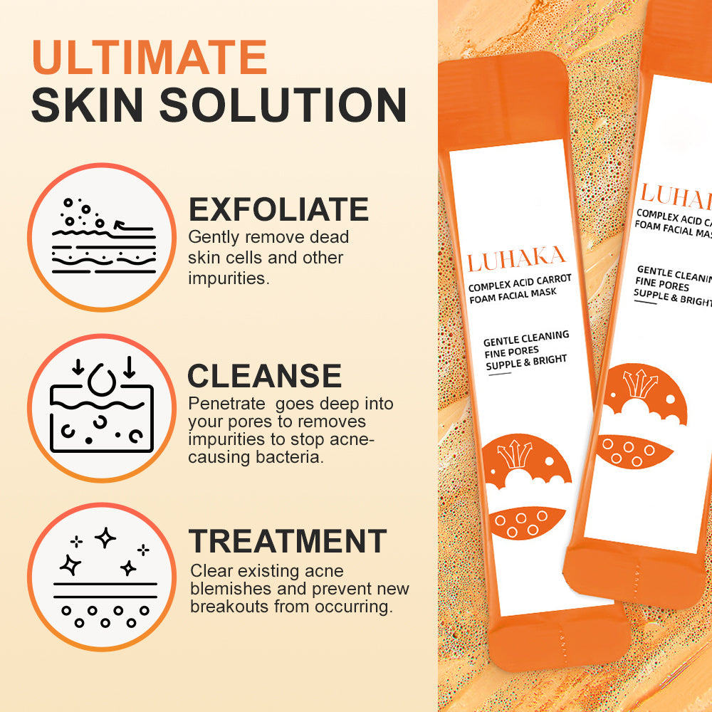 Luhaka Complex Acid Carrot Foam Facial Mask (with Brush)