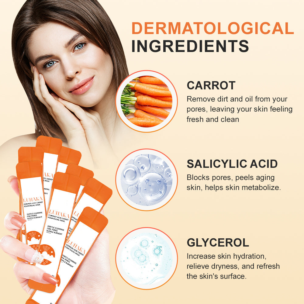 Luhaka Complex Acid Carrot Foam Facial Mask (with Brush)