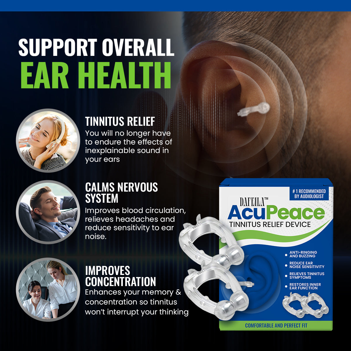 Dafeila™ AcuPeace Tinnitus Relief Device