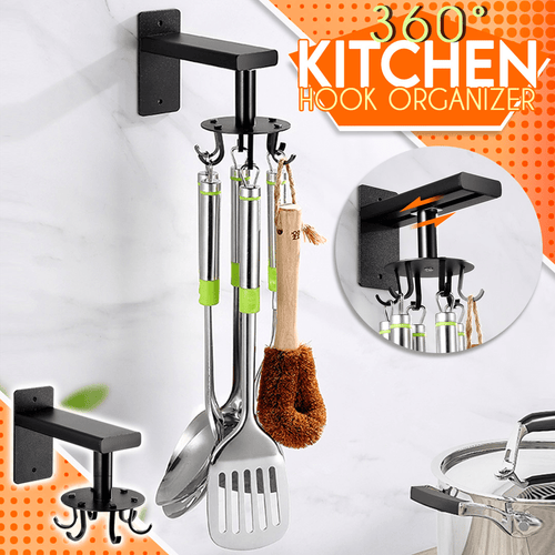 360° Kitchen Hook Organizer (4/6 Hooks)