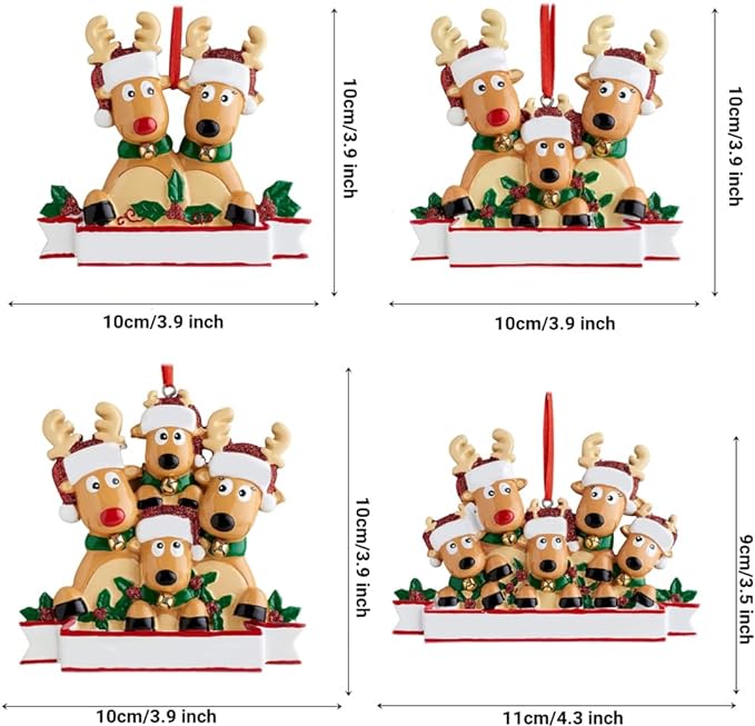 2026 Christmas Personalized Ornament Deer Families
