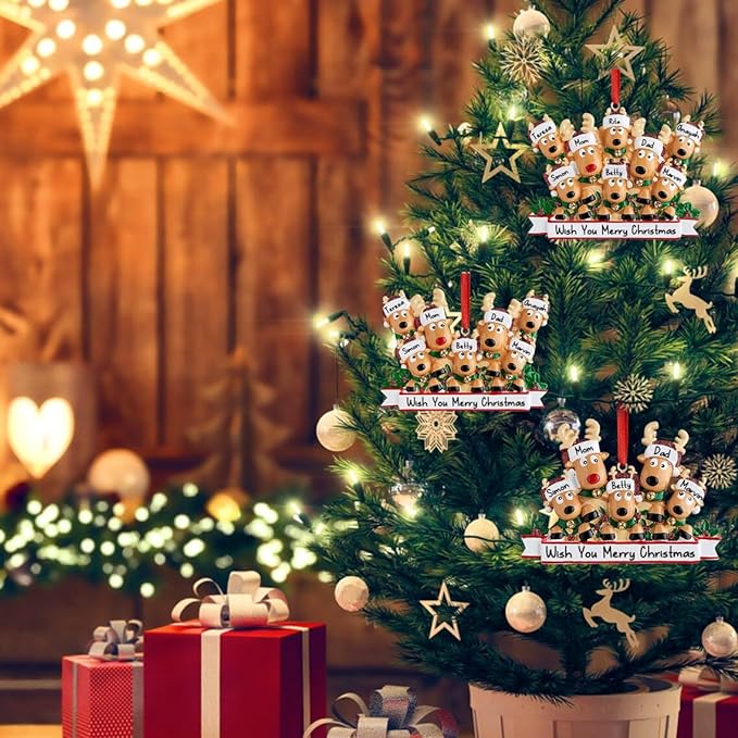 2026 Christmas Personalized Ornament Deer Families