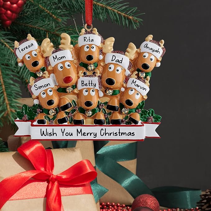 2026 Christmas Personalized Ornament Deer Families