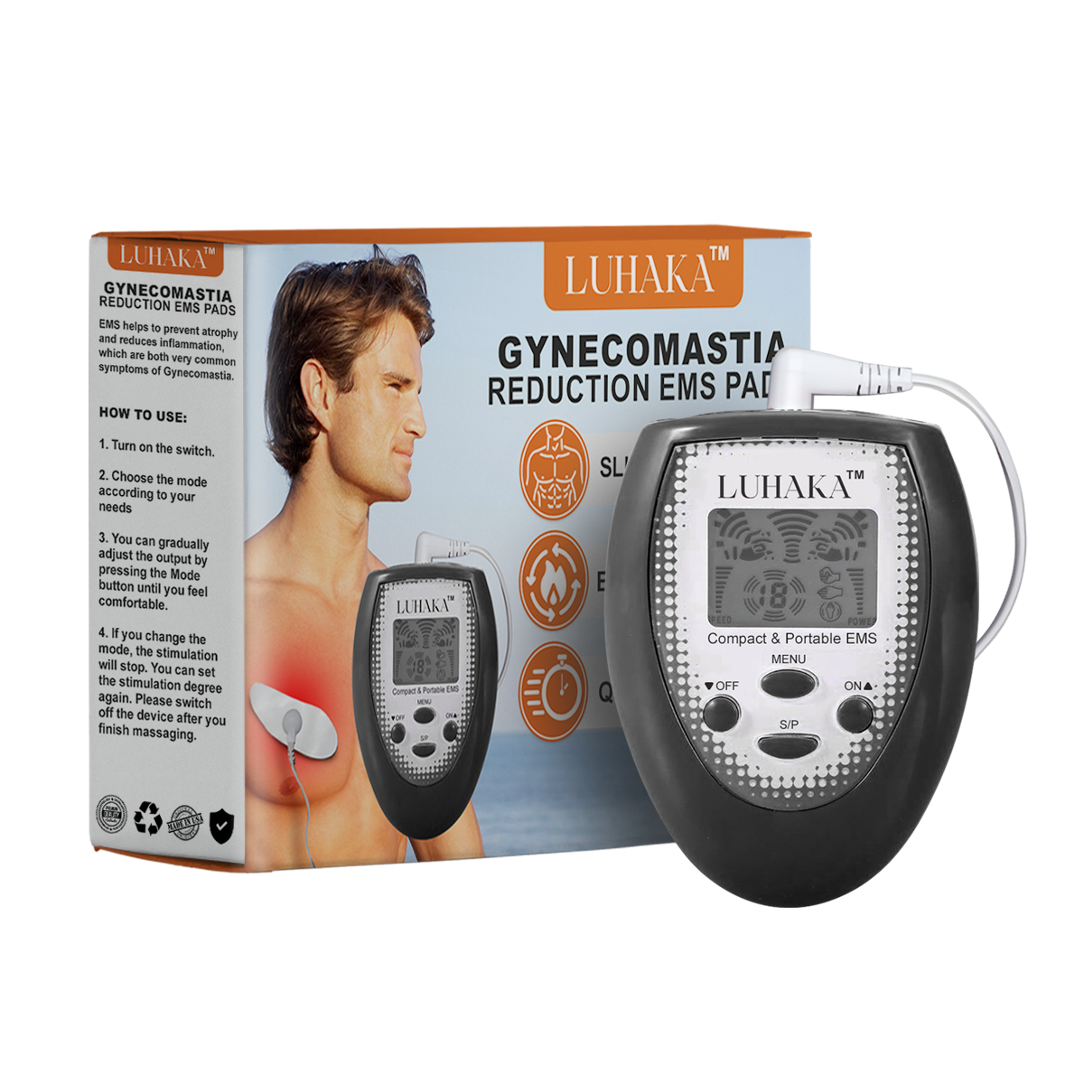 Luhaka™ Gynecomastia Reduction EMS Pads